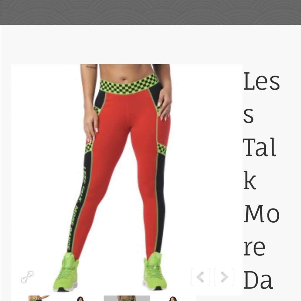 Brand New Zumba Less Talk More Dance Ankle Leggings Sz Xs